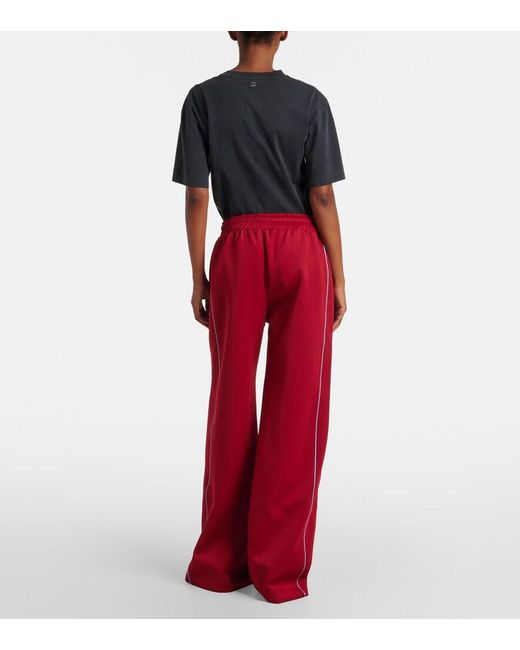 Rabanne Red Zip-Up Jersey Track Pants