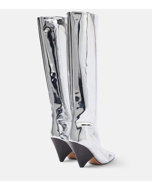 Isabel Marant Black Lakita Mirrored Knee-High Boots