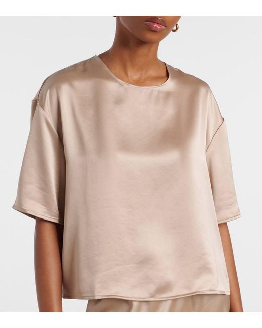 T-Shirt Barb En Satin Leset en coloris Natural