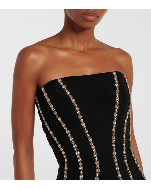 Abito Lungo Dash Con Cristalli di Jenny Packham in Black