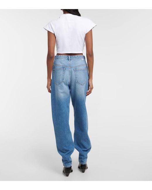 Isabel Marant White Zineae Cotton Jersey Crop Top