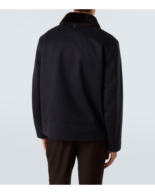 Chaqueta De Cachemir Con Borrego Canali de hombre de color Black