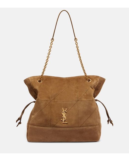Saint Laurent Brown Jamie Shopping Medium Suede Tote Bag