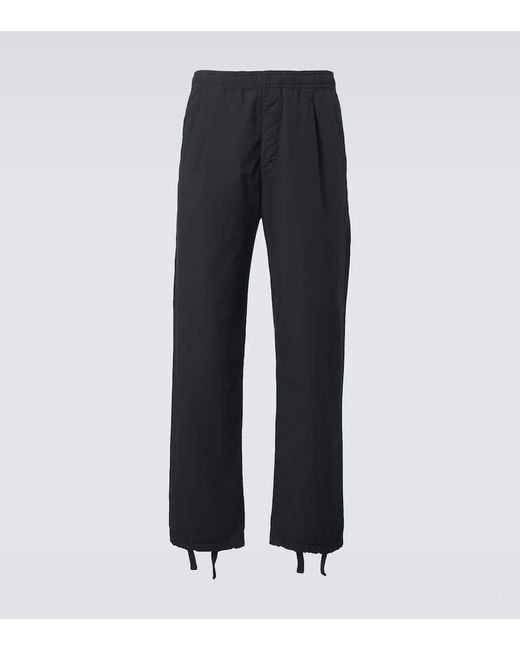 Stone Island Blue Logo Embroidered Cotton Sweatpants for men