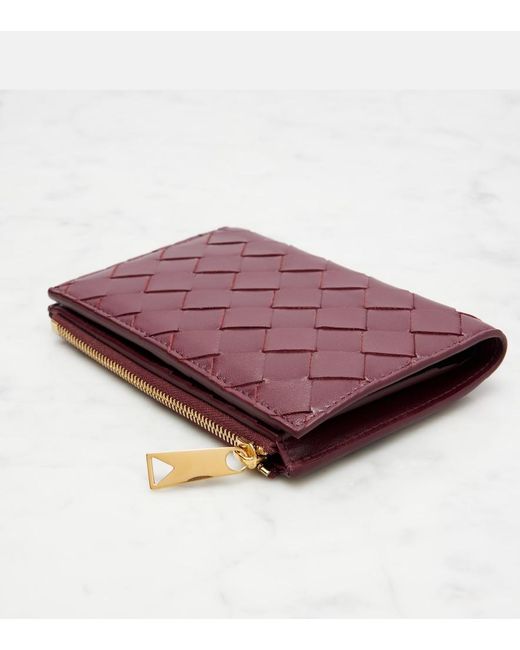 Bottega Veneta Purple Intrecciato Medium Leather Wallet