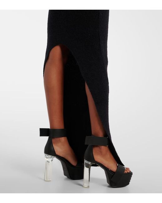 Rick Owens Black Maxirock Pillar Aus Einem Wollgemisch