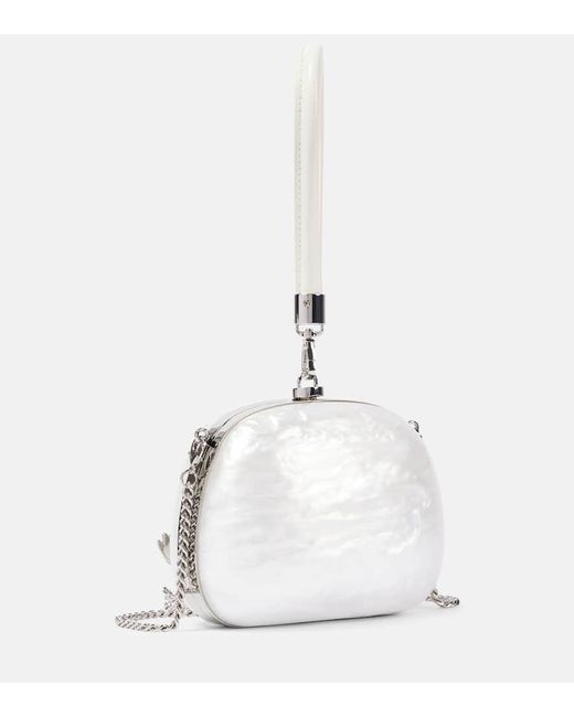 Clutch Small Con Cristalli di Self-Portrait in White