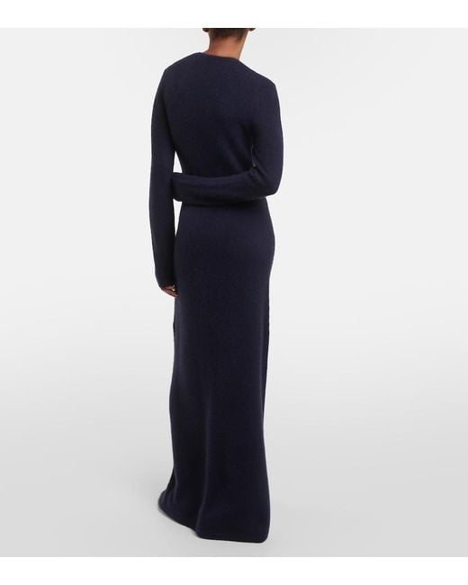 Gabriela Hearst Blue Brogan Cashmere And Silk Maxi Dress