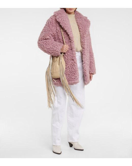 Isabel Marant Pink Sabrinega Teddy Coat