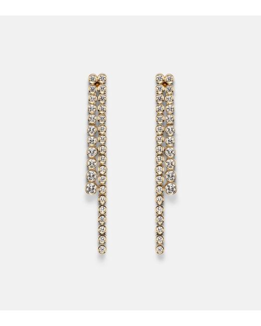Sophie Bille Brahe White La Danse 18Kt Drop Earrings With Diamonds