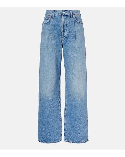 Agolde Blue Franka Mid-Rise Wide-Leg Jeans