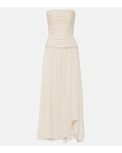 Staud Natural Hightide Cotton-Blend Maxi Dress