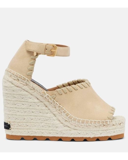 Espadrilles Compensees En Daim Synthetique Stella McCartney en coloris Metallic