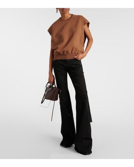 Rick Owens Brown Oversized Cotton Jersey Top