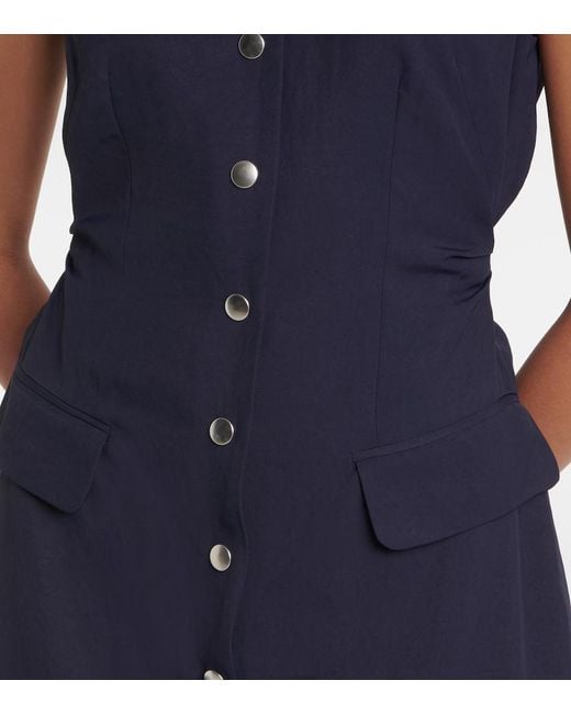 Dries Van Noten Blue Gabardine Midi Dress