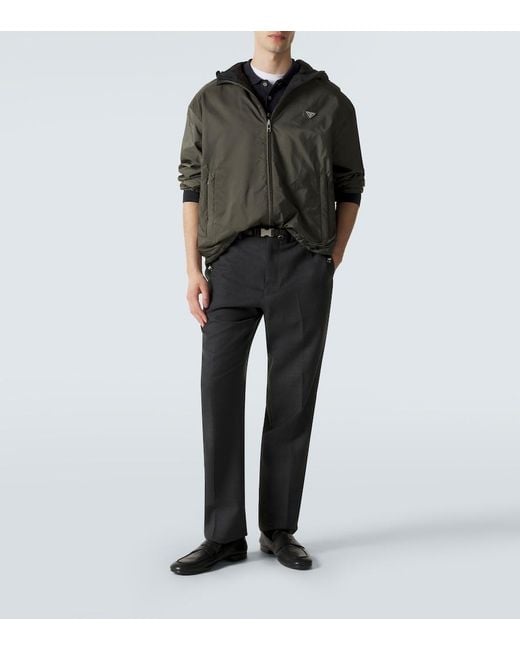 Prada Green Re-Nylon Reversible Leather-Trimmed Jacket for men