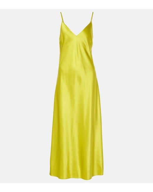 Joseph Yellow Clea Silk Satin Slip Dress