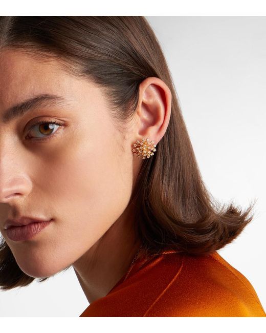 Sydney Evan White Burst Large 14Kt Earrings With Diamonds