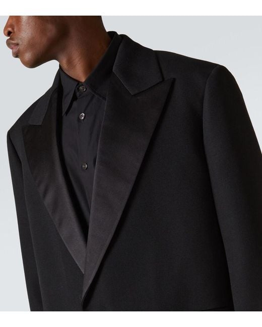 Jil Sander Black Silk-Trimmed Wool Coat for men