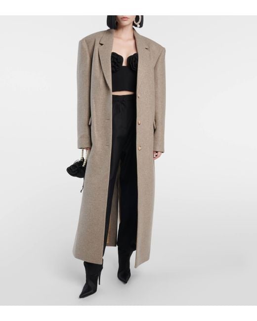 Magda Butrym Brown Wool Cashmere And Silk Coat