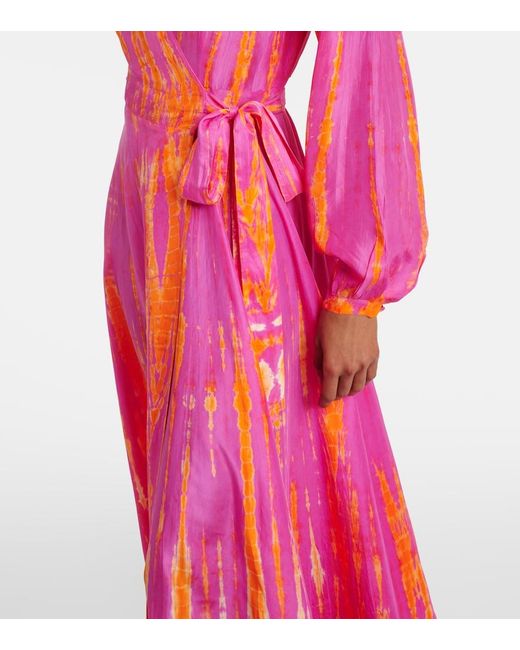 Anna Kosturova Pink Silk Maxi Dress