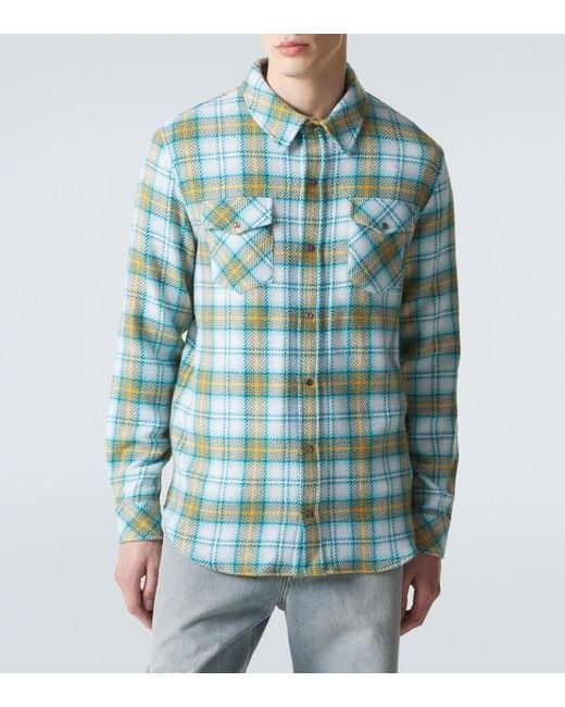 God's True Cashmere Blue Freedom Cashmere Shirt With Amethyst for men