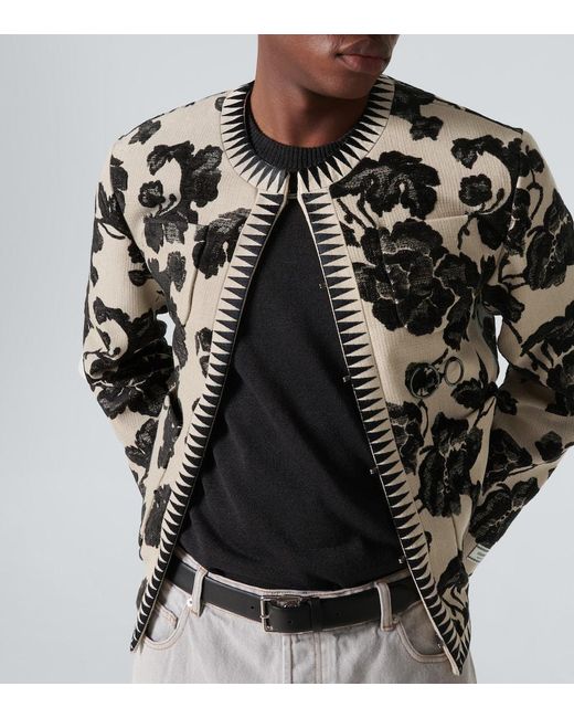 Undercover Black Floral Jacquard Jacket for men