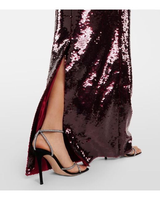 Safiyaa Purple Sequinned Viba Gown