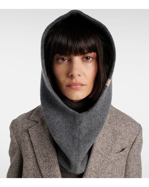 Brunello Cucinelli Gray Kapuze Aus Wolle Und Kaschmir