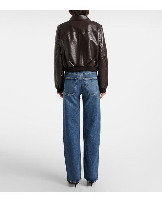 Citizens of Humanity Black Lola Leather Bomber Jacket