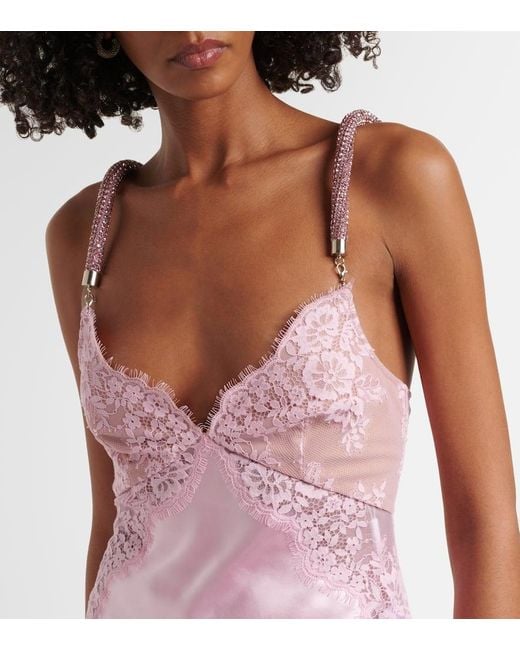 Self-Portrait Women's Pink X Christopher Kane Satin Slip Dress - Main Image