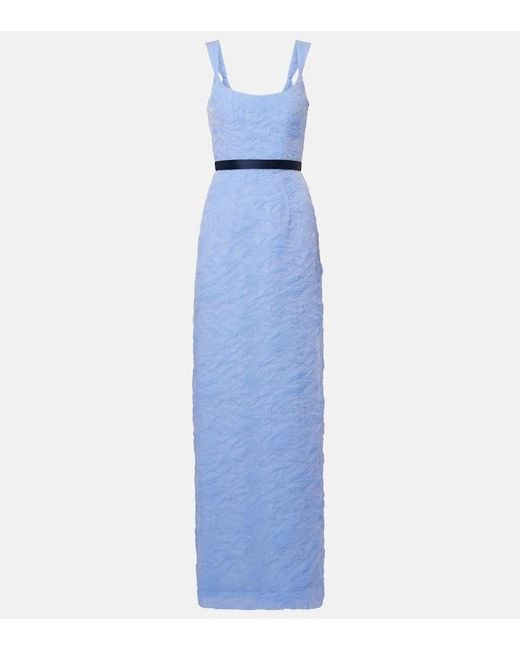 Markarian Blue Robin Cloque Corset Gown