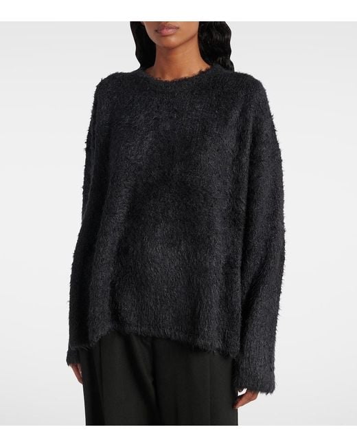 Totême  Black Oversized Silk Sweater