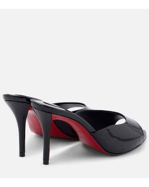 Christian Louboutin Black Miss Z 80 Patent Leather Mules