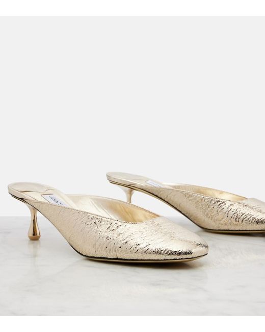 Jimmy Choo Natural Pixie 50 Metallic Mules