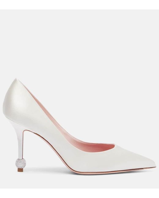 Roger Vivier Pink Jewel 85 Embellished Satin Pumps