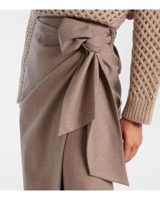 Falda Envolvente Bingo En Mezcla De Cachemir Max Mara de color Brown