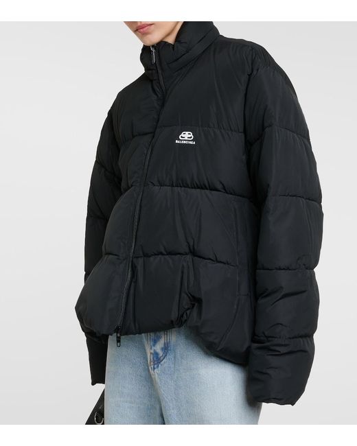 Balenciaga Black C-Shape Puffer Micro-Faille Jacket