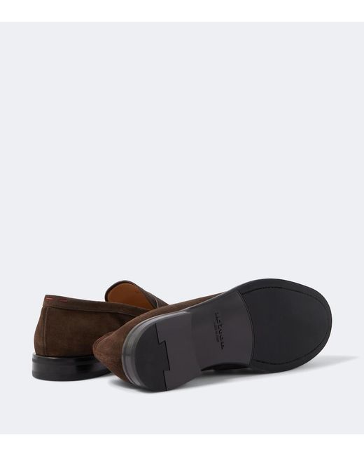 Kiton Brown Suede Loafers for men