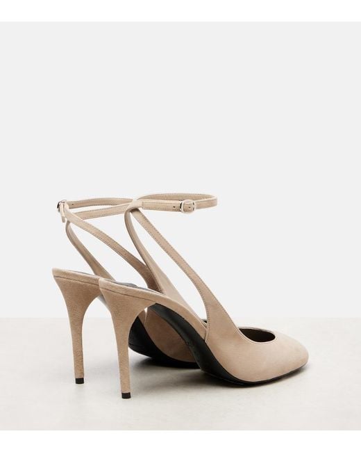 Alaïa Natural Decolette 90 Suede Pumps
