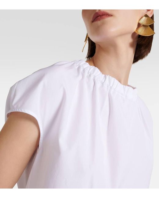 Blusa Fiamma in popeline di cotone di Max Mara in White