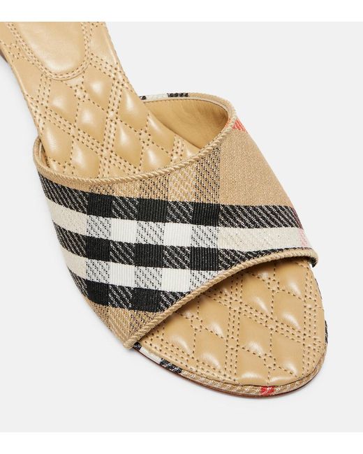 Burberry Metallic Sloane 45 Check Mules