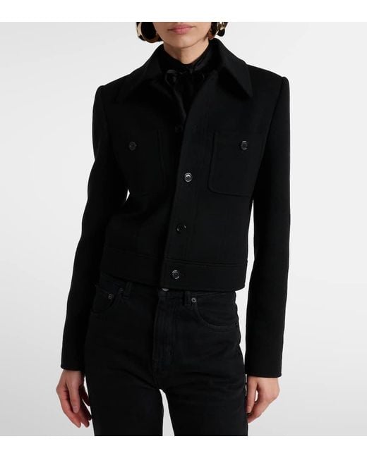 Saint Laurent Black Wool-Blend Jacket