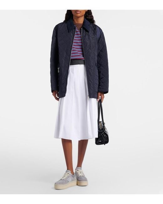 Prada White Downtown Re-Nylon Platform Sneakers