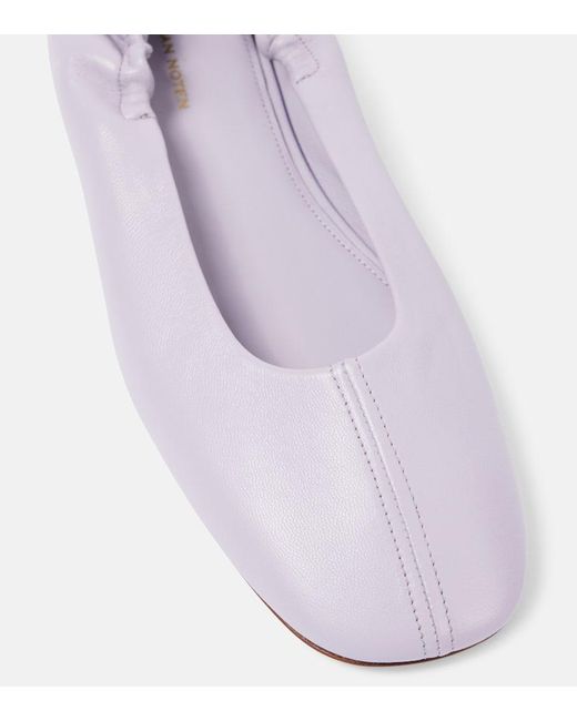 Dries Van Noten Purple Leather Ballet Flats