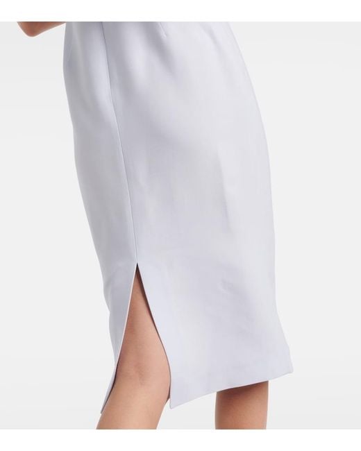 Roland Mouret Blue Wool And Silk Midi Dress