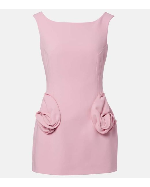 Magda Butrym Pink Verziertes Minikleid Aus Einem Wollgemisch