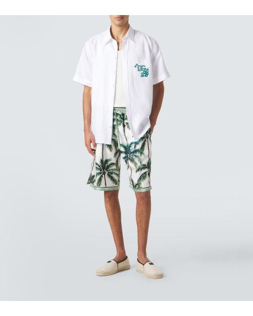 Dolce & Gabbana White Linen Shirt for men