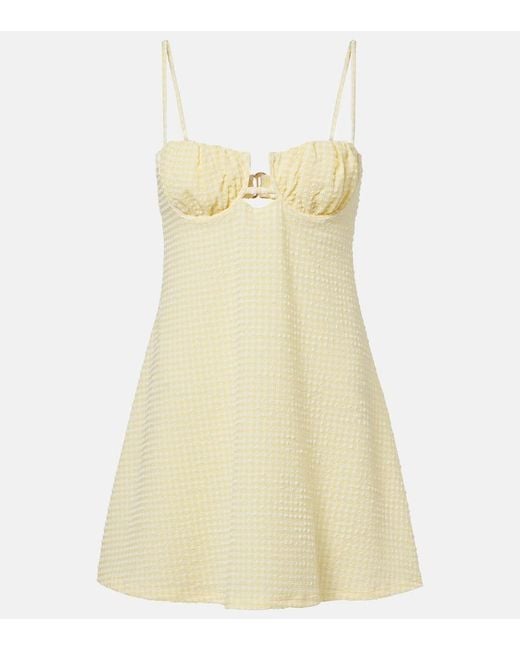 Montce Yellow Petal Gingham Minidress