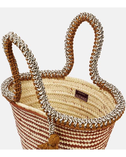 ALÉMAIS Brown Dee Dee Large Raffia Tote Bag